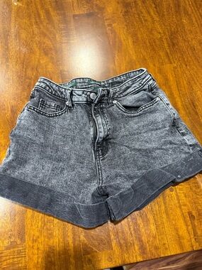 wild fable Black Washed Denim Cuffed Shorts